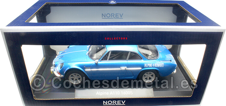 1972 Alpine A110 1600S Azul Metalizado con Logo Lateral 1:18 Norev 185307