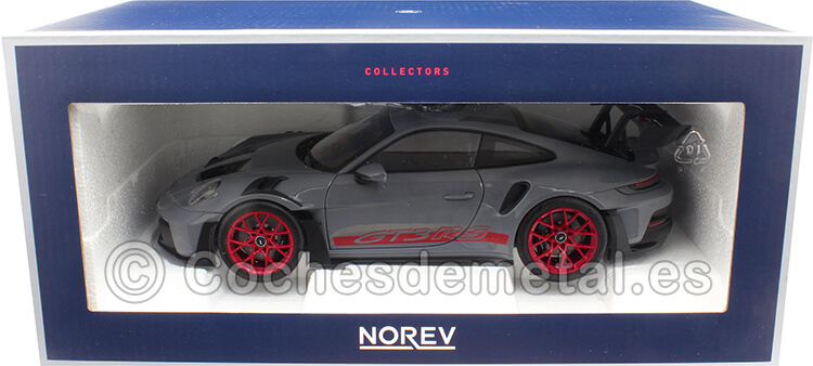 2022 Porsche 911 GT3 RS Gris Artico/Rojo Pira 1:18 Norev 187350