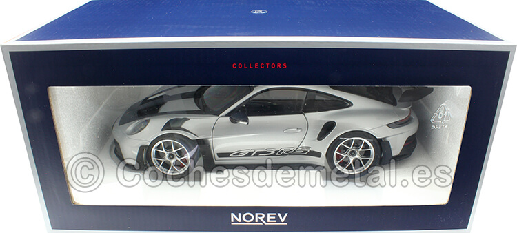 2022 Porsche 911 GT3 RS con Pack Weissach GT Plateado/Negro 1:18 Norev 187366