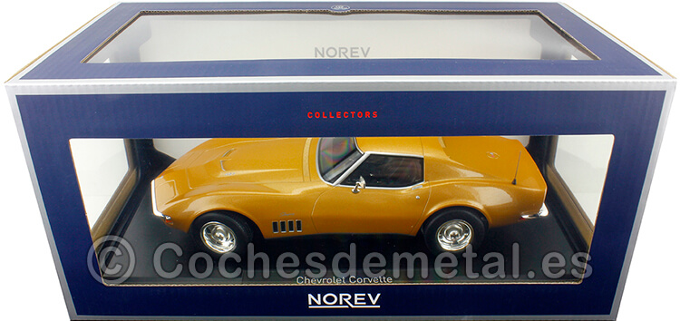 1969 Chevrolet Corvette Stingray Coupe Dorado Metalizado 1:18 Norev 189031