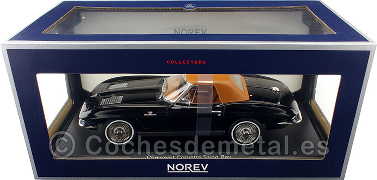 1963 Chevrolet Corvette Sting Ray Cabriolet Negro 1:18 Norev 189055