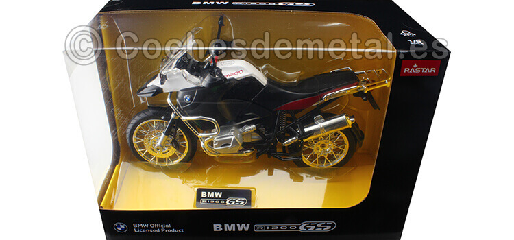 2013 Motocicleta BMW R1200GS Blanco/Negro 1:9 Rastar 42000