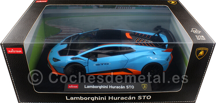 2021 Lamborghini Huracan STO Azul Claro/Naranja 1:18 Rastar 63800