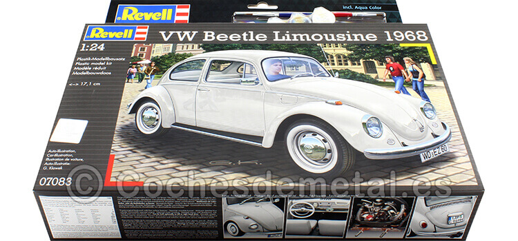 1968 Volkswagen Beetle Limousine Plastic Model Kit Blanco 1:24 Revell 67083