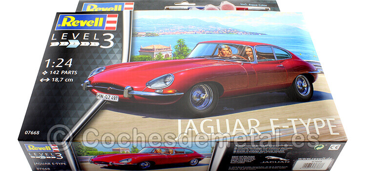 1963 Jaguar Type E Coupé Plastic Model Kit Rojo 1:24 Revell 67668