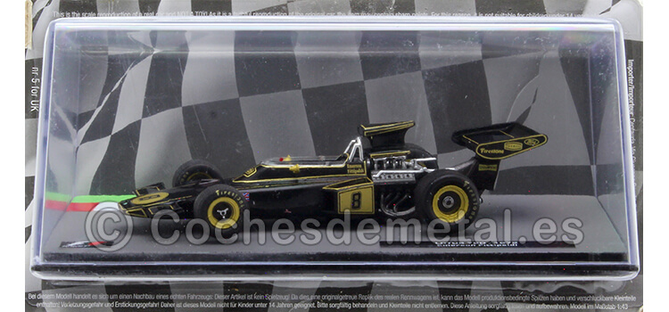 1972 Lotus 72D Nº8 Emerson Fittipaldi Ganador GP F1 España y Campeón del Mundo 1:43 Editorial Salvat ABF1M005A