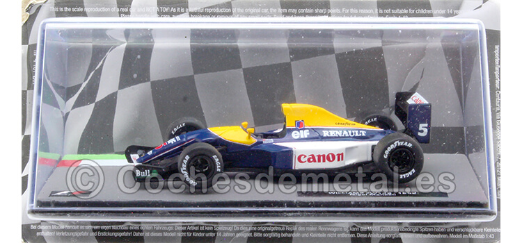 1992 Williams FW14B Nº5 Nigel Mansell Campeón del Mundo 1:43 Editorial Salvat ABF1M012A