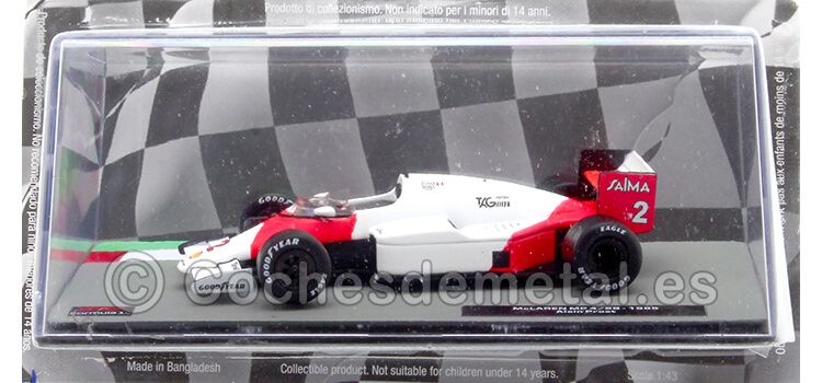 1985 McLaren MP4/2B Alain Prost Campeón del Mundo 1:43 Editorial Salvat ABF1M051A