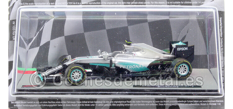 2016 Mercedes F1 W07 Hybrid Nº 6 Nico Rosberg Campeón del Mundo 1:43 Editorial Salvat ABF1M077A