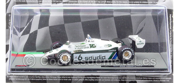 1982 Williams FW08 Nº6 Keke Rosberg Campeón del Mundo 1:43 Editorial Salvat ABF1M116A