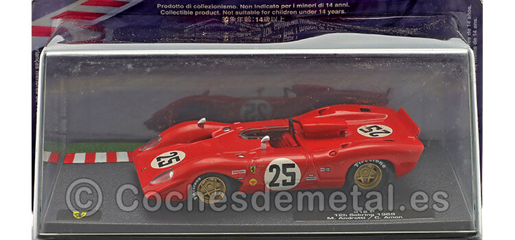 1969 Ferrari 312 P Nº25 Andretti/Amon 12h Sebring 1:43 Editorial Salvat ABFRT013