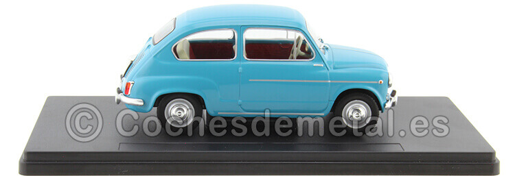 1960 Fiat 600D (Seat 600D) Azul Coches Inolvidables 1:24 Editorial Salvat ES21