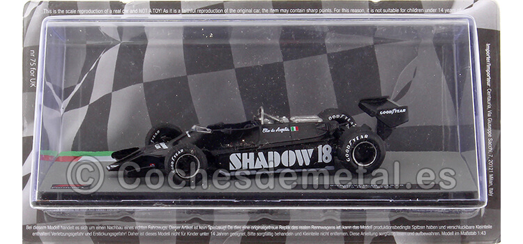 1979 Shadow DN9 Nº18 Elio de Angelis Negro/Blanco 1:43 Editorial Salvat F1 17