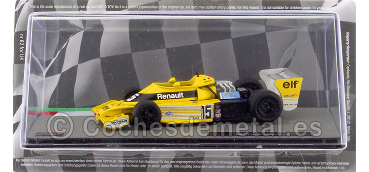 1977 Renault RS01 Nº15 Jean-Pierre Jabouille Amarillo/Negro 1:43 Editorial Salvat F1 19