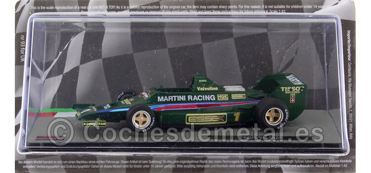 1979 Lotus 80 Nº1 Mario Andretti Verde/Rojo/Azul 1:43 Editorial Salvat F1 24