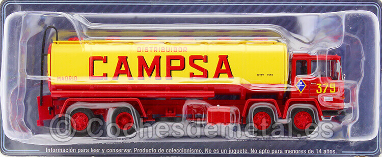 1973 Camión Cisterna Pegaso 1086/52 Distribuidor Campsa [M-7251-AZ] Rojo/Amarillo 1:43 Salvat PEG012