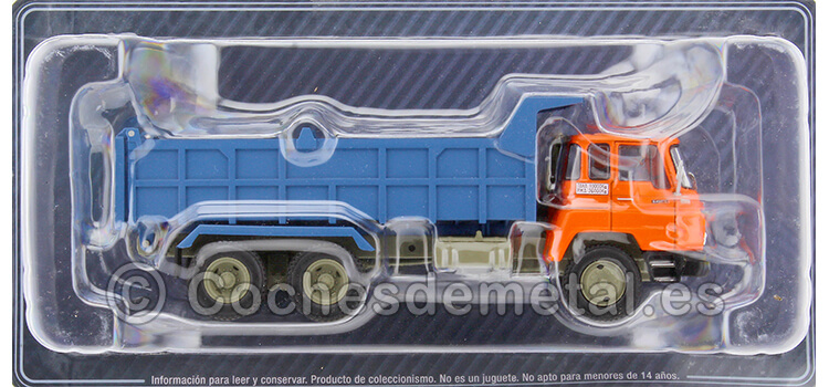 1974 Camión Barreiros 64/26 V con Volquete Basculante [M-9063-D] Naranja/Azul 1:43 Salvat PEG019