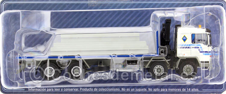 1985 Camión Pegaso 1431 de Cuatro Ejes con Plataforma Blanco/Azul 1:43 Salvat PEG1431