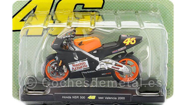 2000 Honda NSR 500 Nº46 Valentino Rossi Test MotoGP Valencia 1:18 Editorial Salvat ROSSI0034