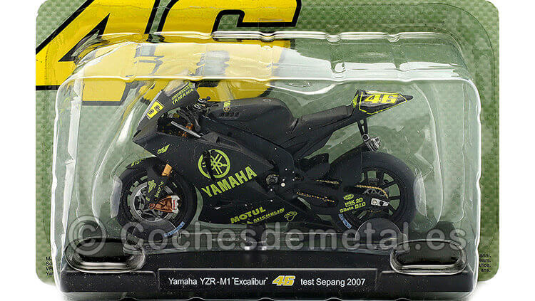 2007 Yamaha YZR-M1 Excalibur Nº46 Valentino Rossi Test MotoGP Sepang 1:18 Editorial Salvat ROSSI0037