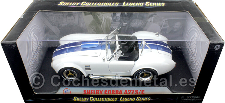 1965 Shelby Cobra 427 S/C Blanco/Azul 1:18 Shelby Collectibles 115