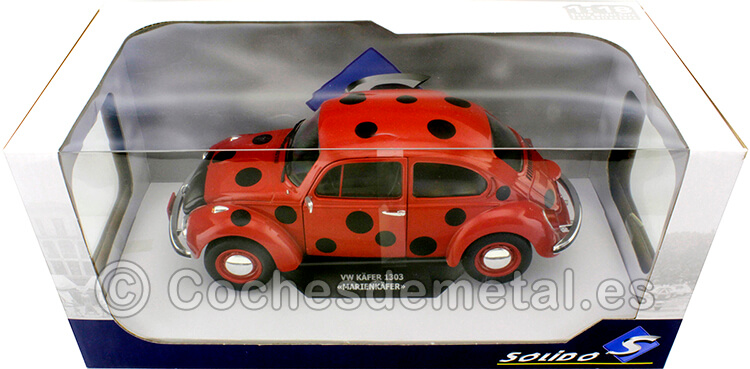 1973 Vokswagen Beetle Mariquita Rojo/Negro 1:18 Solido S1800509