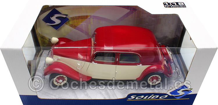 1937 Citroen Traction 11CV Berlina Rojo/Beige 1:18 Solido S1800907