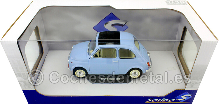 1968 Fiat Steyr-Puch 500 Azul Acero 1:18 Solido S1801405