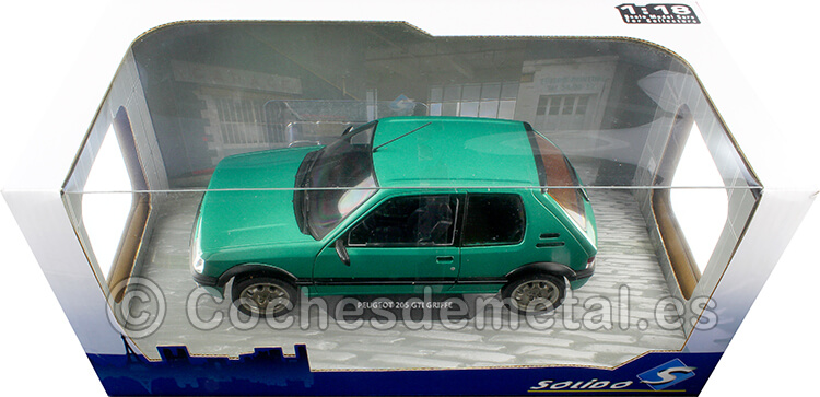 1985 Peugeot 205 GTI 1.9L Phase 1 Grifee Verde Fluor 1:18 Solido S1801712