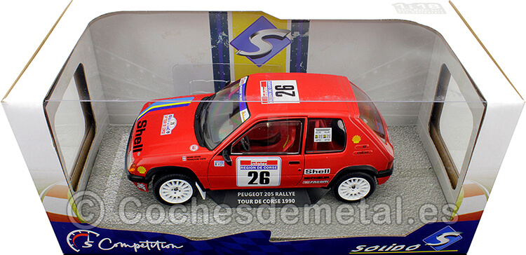1990 Peugeot 205 Nº26 Devin/Viste Rallye Tour de Corse 1:18 Solido S1801709