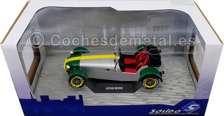 1989 Lotus Seven Aluminio/Verde 1:18 Solido s1801803