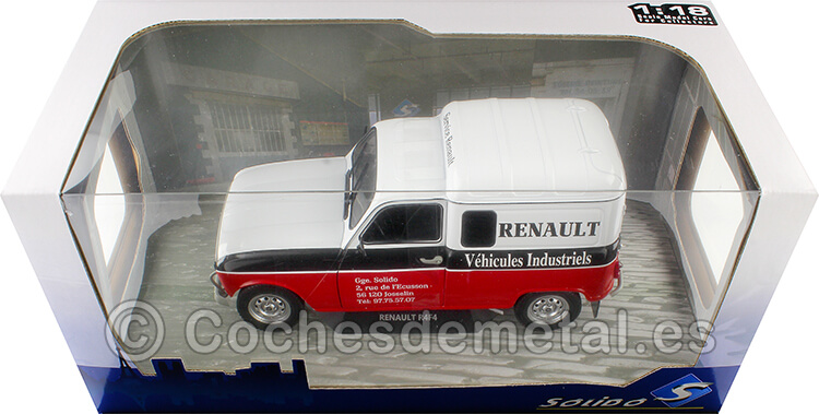 1988 Renault R4 4L F4 Servicio Vehículo Industrial Blanco/Negro/Rojo 1:18 Solido S1802206