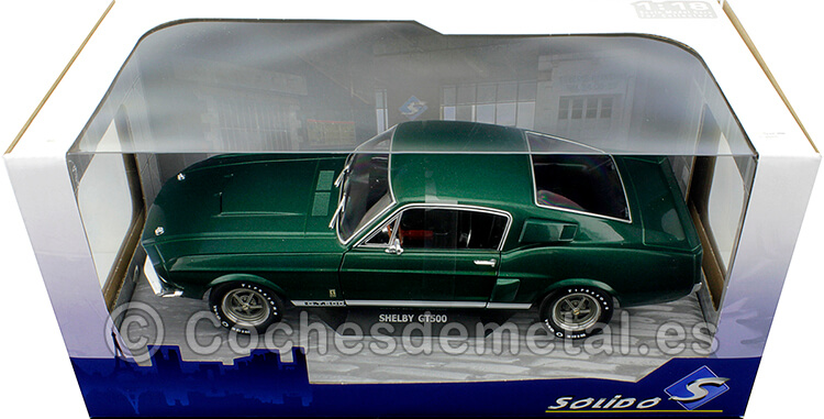 1967 Ford Shelby Mustang GT500 Bullitt Verde Metalizado 1:18 Solido S1802904