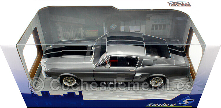 1969 Shelby GT 500E Eleanor 60 Segundos Gris/Negro 1:18 Solido S1802905