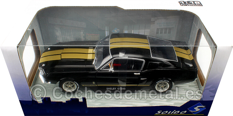 1967 Ford Shelby Mustang GT500 Negro/Oro 1:18 Solido S1802908