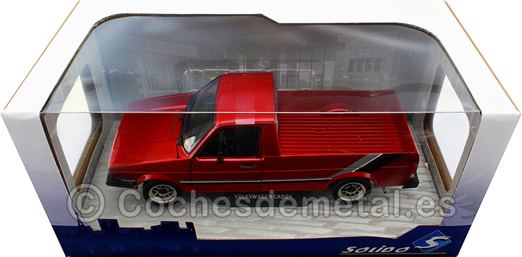 1982 Volkswagen VW Caddy MK1 Custom PickUp Rojo Metalizado 1:18 Solido S1803508