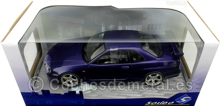 1999 Nissan Skyline GT-R (R34) Púrpura Medianoche 1:18 Solido S1804303