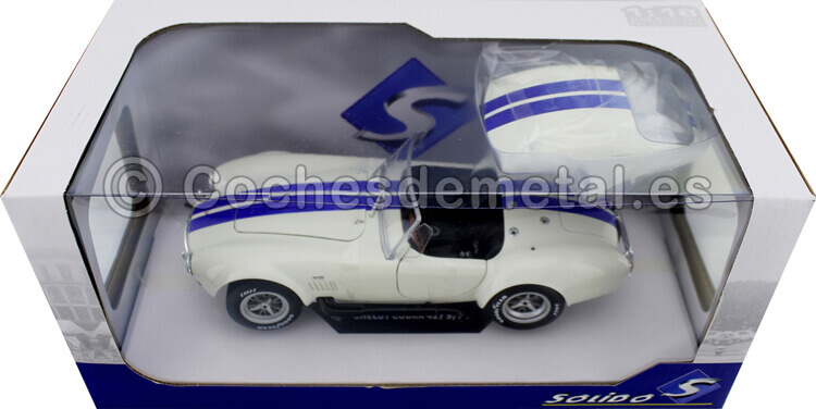 1965 Shelby AC Cobra 427 Hardtop Blanco/Azul 1:18 Solido S1804906
