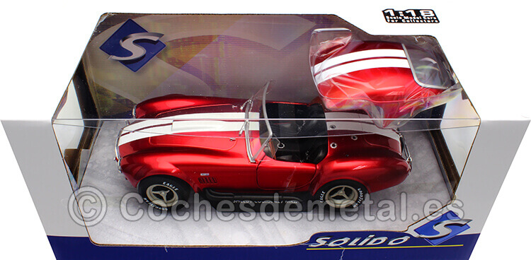 1965 Shelby AC Cobra 427 Hardtop Rojo Metalizado 1:18 Solido S1804909