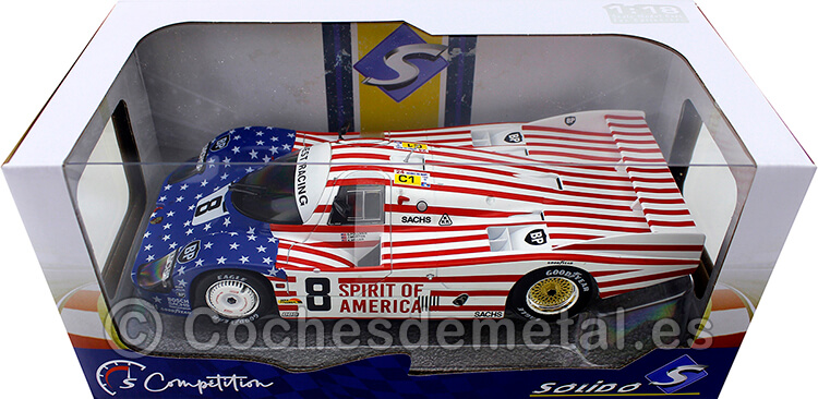 1986 Porsche 956 LH 24h LeMans Follmer/Morton/Miller Stars & Stripes 1:18 Solido S1805503