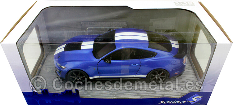 2020 Ford Mustang Shelby GT500 Fast Track Azul/Blanco 1:18 Solido S1805901