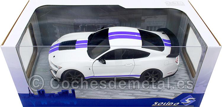 2020 Ford Mustang Shelby GT500 Fast Track Blanco/Azul 1:18 Solido S1805904