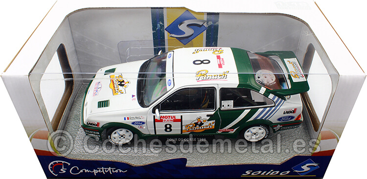 1988 Ford Sierra RS Cosworth Nº8 Auriol/Occelli Ganador Rallye Tour de Corse 1:18 Solido S1806102
