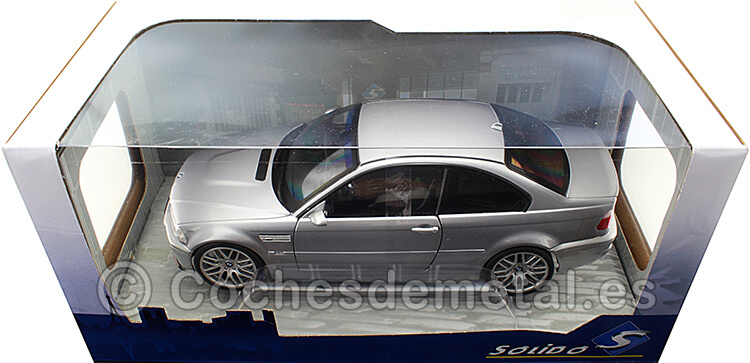 2003 BMW M3 (E46) CLS Coupe Gris Plata Metalizado 1:18 Solido S1806503