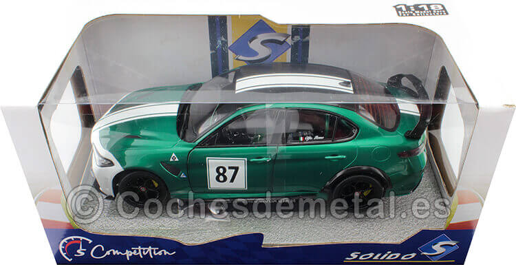 2021 Alfa Romeo Giulia GTAM Nº87 Homenaje Nürburgring 1973 Verde/Blanco 1:18 Solido S1806902