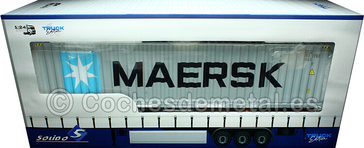 2021 Trailer Semirremolque Porta Contenedores MAERSK Gris/Azul 1:24 Solido S2400505