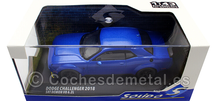 2018 Dodge Challenger SRT Demon V8 6.2L Azul Metalizado 1:43 Solido S4310305