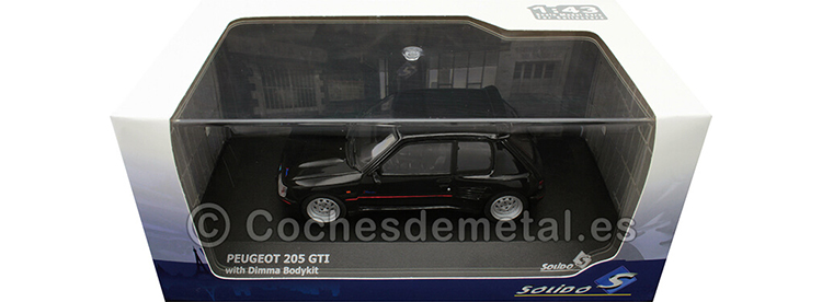 1991 Peugeot 205 GTI + Dimma Bodykit Negro 1:43 Solido S4310802
