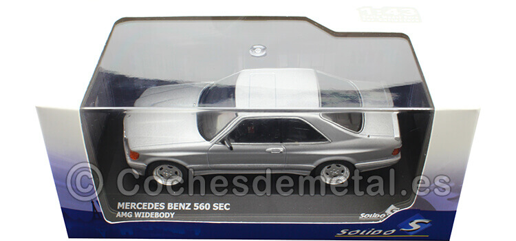 1990 Mercedes-Benz 560 SEC AMG Widebody (C126) Gris Plata 1:43 Solido S4310903