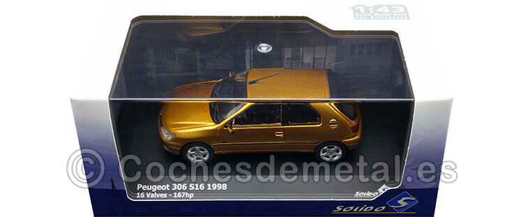 1998 Peugeot 306 S16 16V 167hp Amarillo Vermeer 1:43 Solido S4311402
